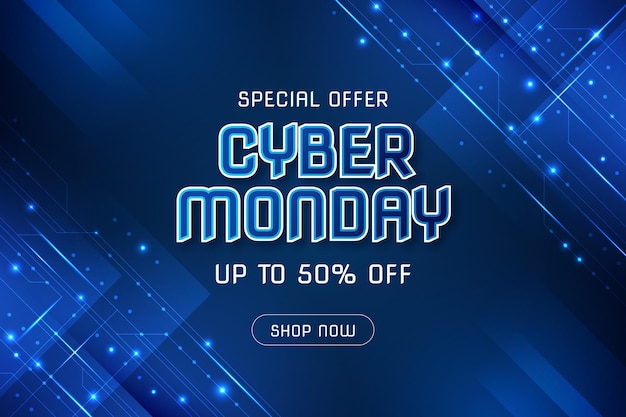 Realistic cyber monday background