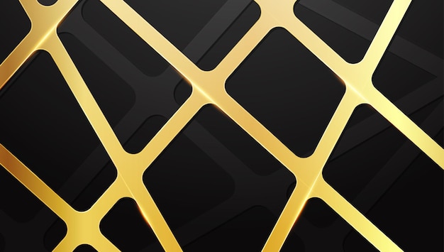 Realistic dark and luxury modern overlap abstract background with golden effect overlay design