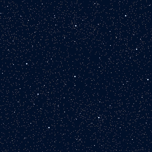 Vector realistic dark night starry sky seamless pattern