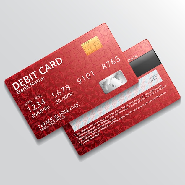 Realistic debit card mockup