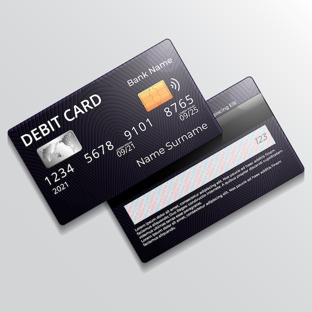 Realistic debit card mockup