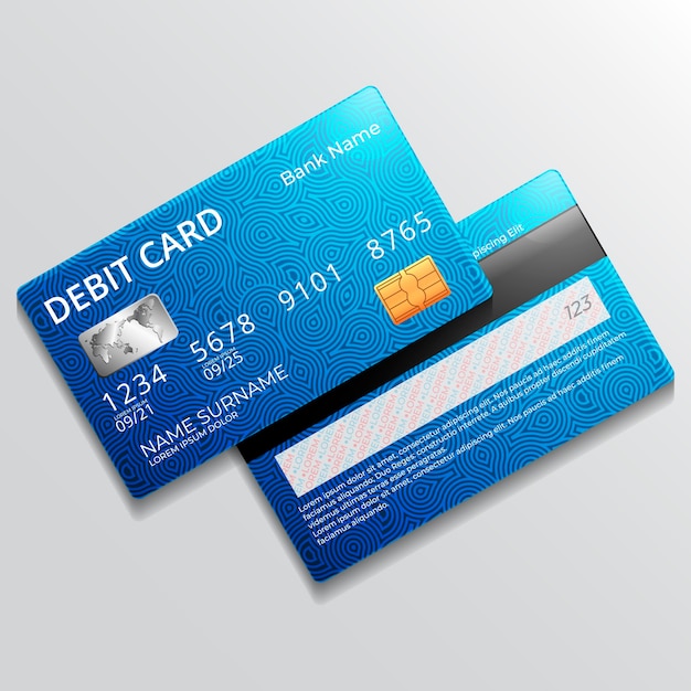 Realistic debit card mockup