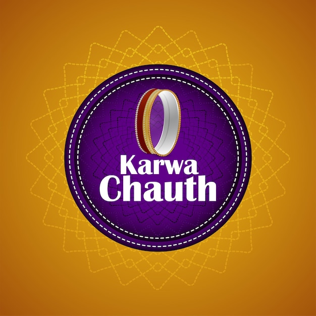 Realistic design concept of happy karwa chauth celebration background