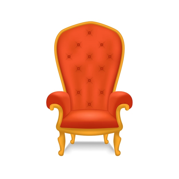 Realistic Detailed 3d Luxurious Antiquarian Armchair Vector