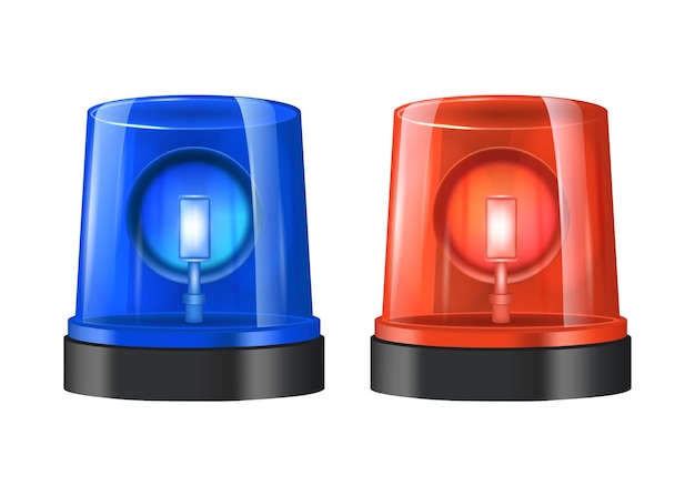 Realistic Detailed 3d Police Beacon Vector