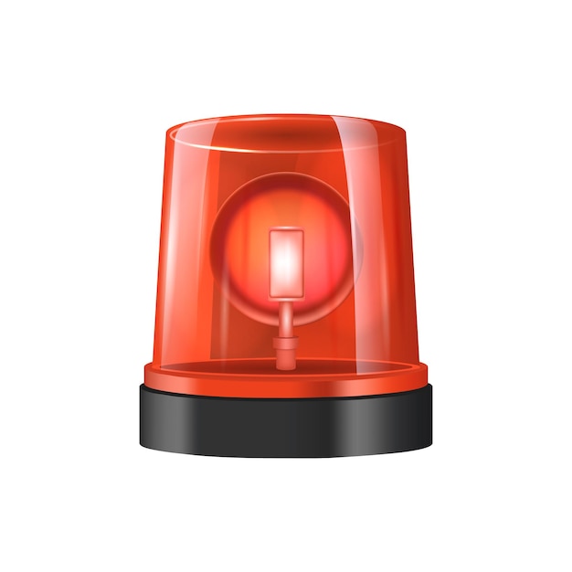 Realistic Detailed 3d Police Beacon Vector