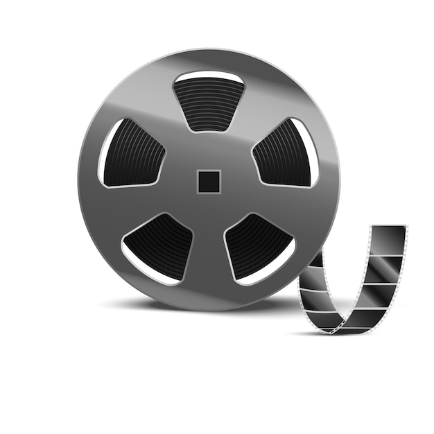 Realistic Detailed 3d Reel of Film Tape Vector