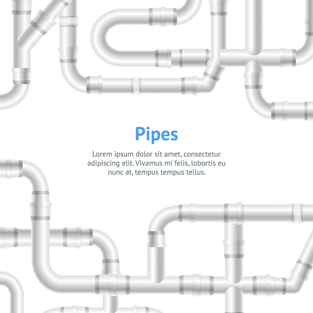 Vector realistic detailed 3d white blank pipe card vector