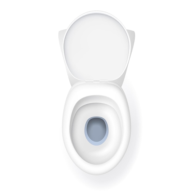 Realistic Detailed 3d White Ceramic Toilet Bowl Top View Vector