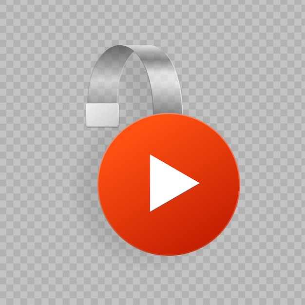 Realistic Detailed 3d Wobbler Red Circle Play Button for Vlog Vector illustration