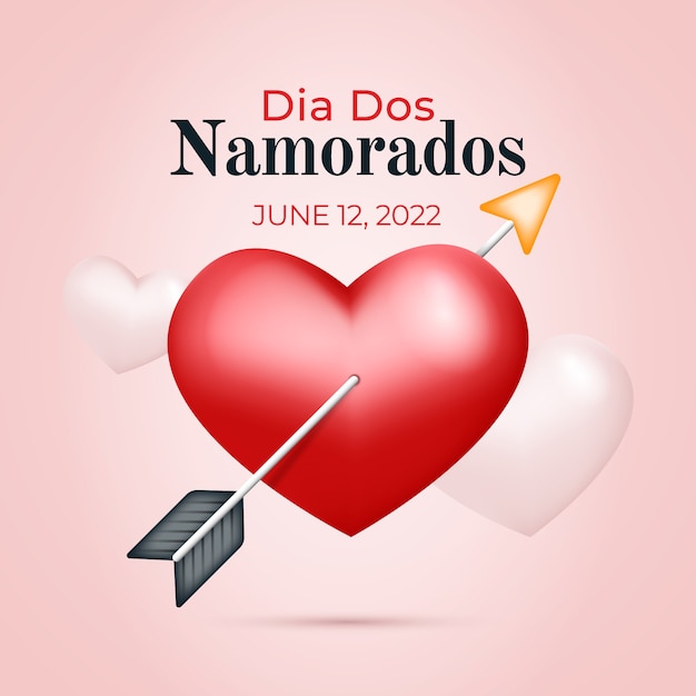 Realistic dia dos namorados illustration