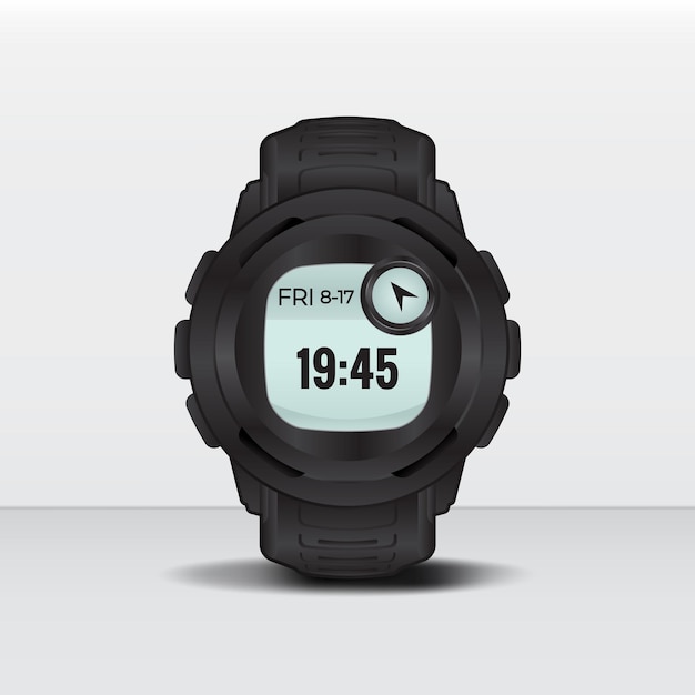 Realistic digital watch. Vector illustration