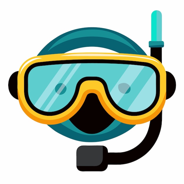 Vector realistic diving mask vector clipart for scuba and swimming exercises activities