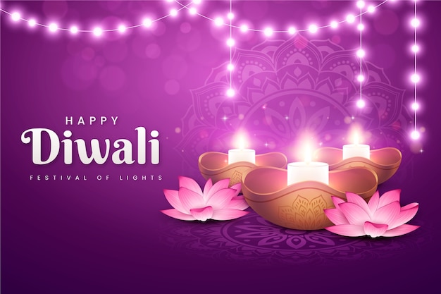 Realistic diwali background