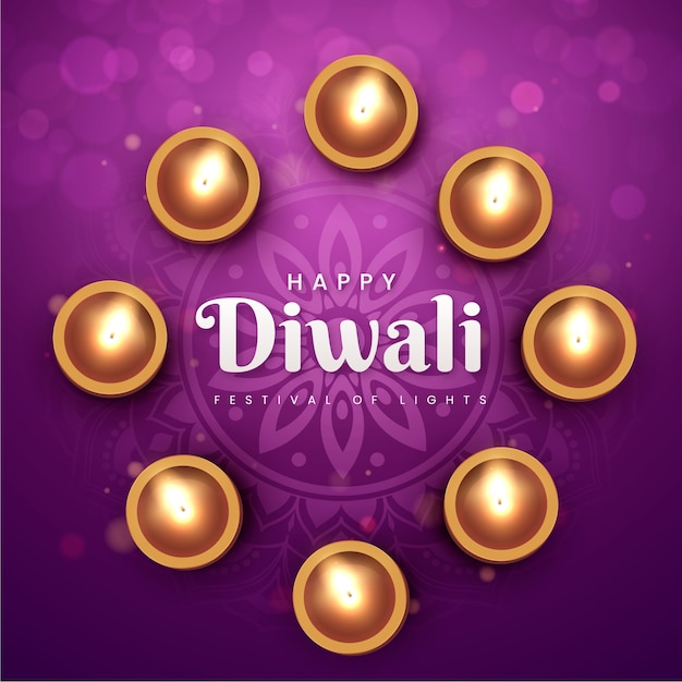 Realistic diwali illustration