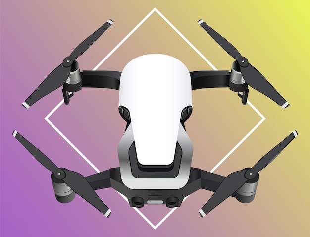 Vector realistic dron illustration with gradient background