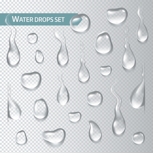 Realistic droplets water  illustration