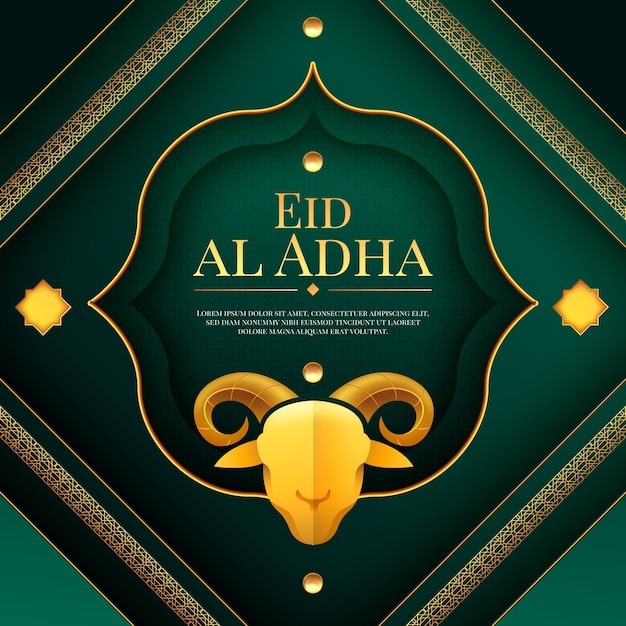 Realistic eid al-adha illustration with ram