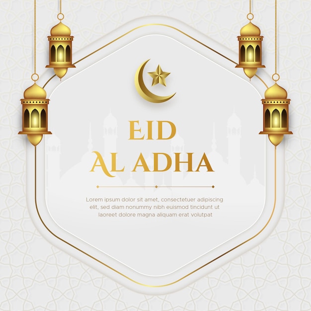 Realistic eid al-adha mubarak illustration  