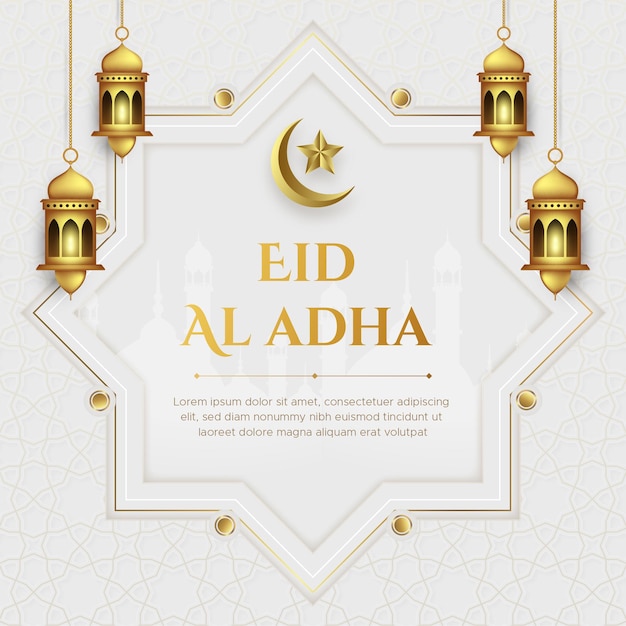 Realistic eid al-adha mubarak illustration  