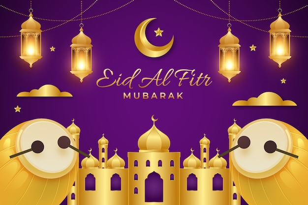 Realistic eid al-fitr background