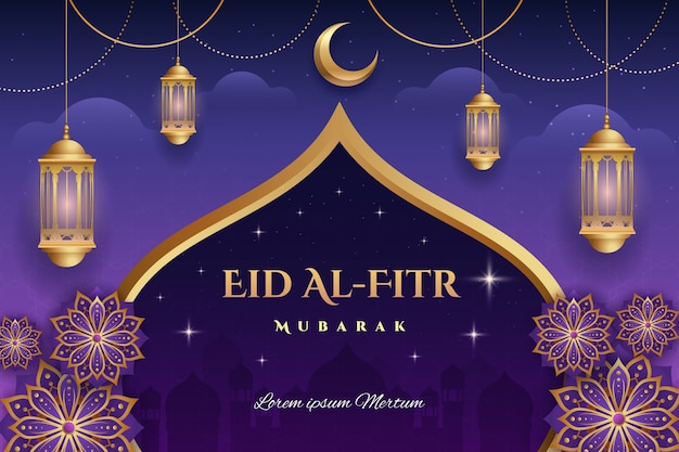 Realistic eid al-fitr background