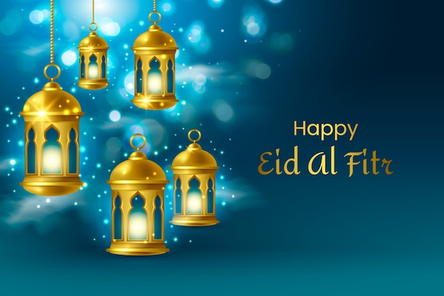 Realistic eid al-fitr background