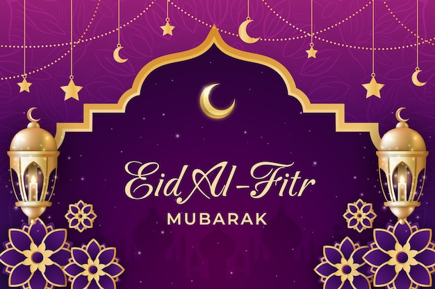 Realistic eid al-fitr background