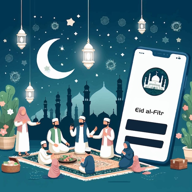 Realistic eid alfitr illustration