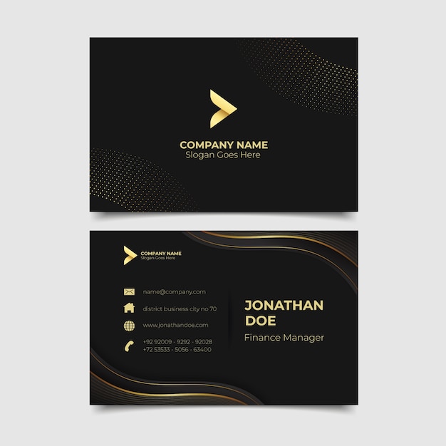 Realistic elegant horizontal business card template