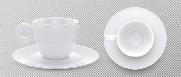 Realistic  empty cup for coffee tea. Vector illustration