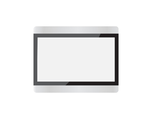 Realistic empty modern horizontal picture frame isolated on white background