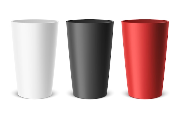 realistic empty plastic cup.