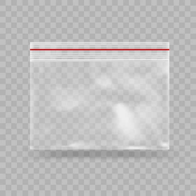 Realistic empty transparent plastic.Plastic bag on transparent background .Plastic bag isolated on b