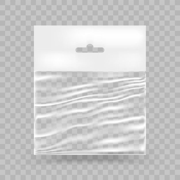 Realistic empty transparent plastic.Plastic bag on transparent background .