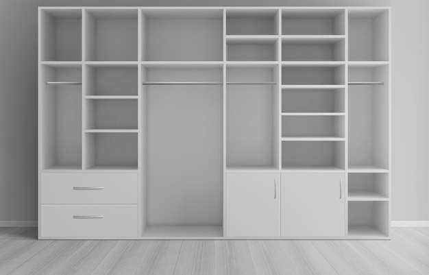 Realistic empty wardrobe