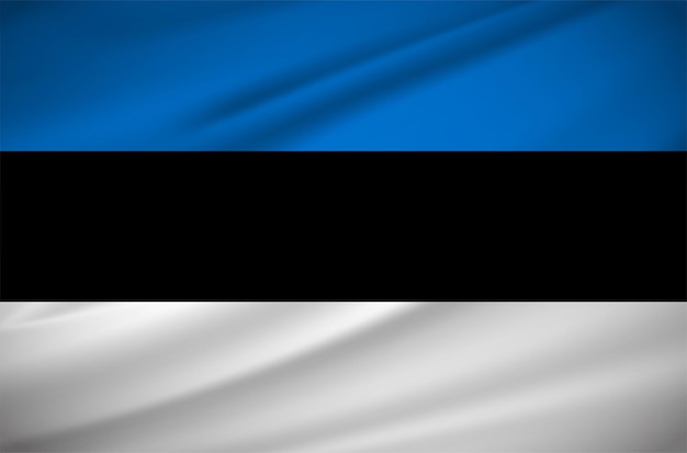 Realistic Estonia flag design background vector Estonia Independence Day design