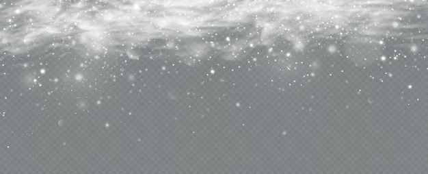 Realistic falling snow.Christmas background.Isolated on transparent background.