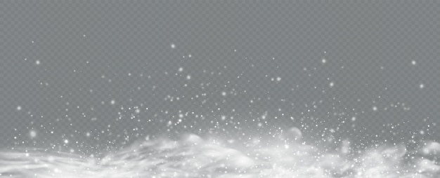 Realistic falling snow.Christmas background.Isolated on transparent background.