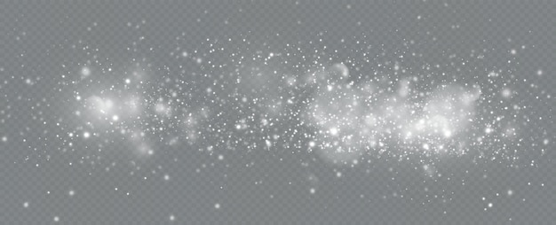 Realistic falling snow.Christmas background.Isolated on transparent background.