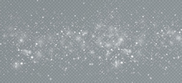 Vector realistic falling snow.christmas background.isolated on transparent background