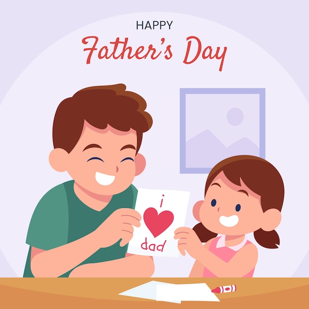 Realistic father's day illustration