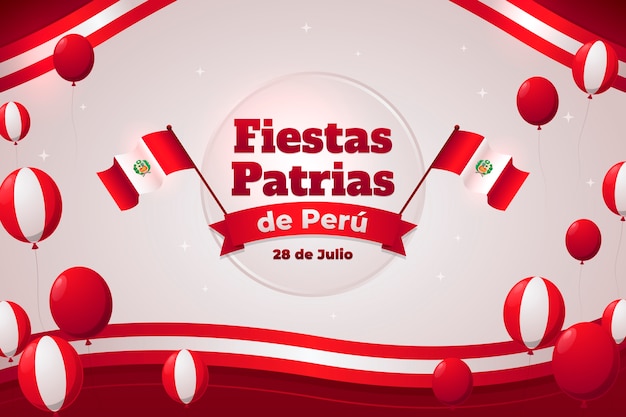 Realistic fiestas patrias background with balloons