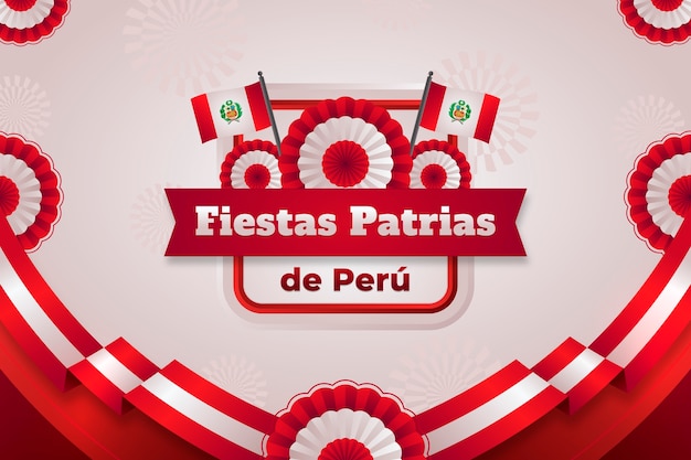 Vector realistic fiestas patrias background with rosettes