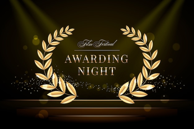 Realistic film awards background