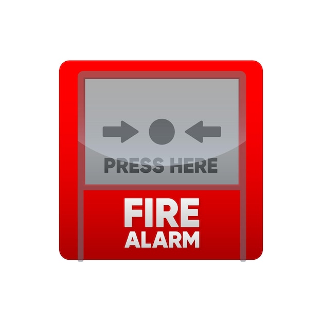 Realistic Fire Alarm Bell Isolated on a white background System emergency signal Prevention emergenc