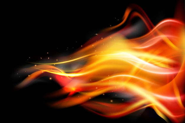 Vector realistic fire flame banner background