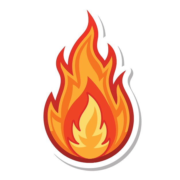 Vector realistic fire flame logo isolated on white background