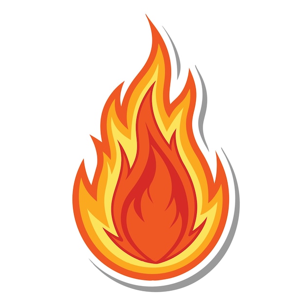 Vector realistic fire flame logo isolated on white background