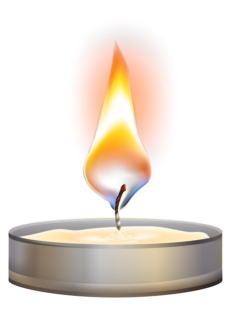 Realistic flame Decorative candle mockup Burning fire